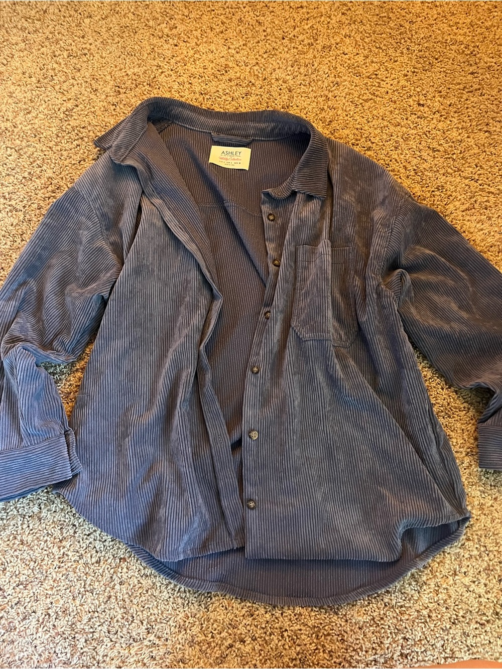 Ashley By 26 International Women’s Blue Corduroy Button-Up Jacket